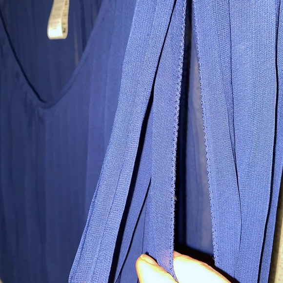 Max Studio Royal Blue Pleated Blouse - Picture 7 of 9